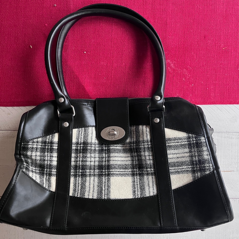 Fred Perry punk skinhead plaid purse